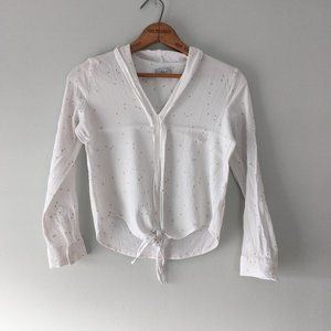 Rails | Ava Foil Tie Front Blouse Gradient Stars